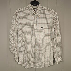 FACONNABLE Men's Colorful Check Long Sleeve Cotton Dress Shirt Sz Large Made USA